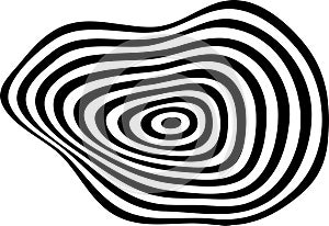 Abstract black and white stripe shape. Liquify Wave form.