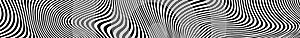 Abstract black and white striped curved lines background. Distortion effect vector illustration.