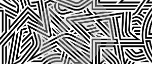 Abstract black white striped lines background