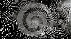 Abstract Black And White Swirling Dot Pattern Background