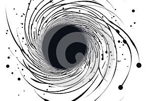 Abstract Black and White Swirling Vortex Graphic