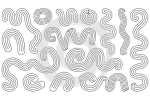 Abstract Black And White Swirls And Curves Pattern