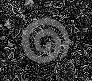 Abstract Black and White Texture Seamless Pattern Background