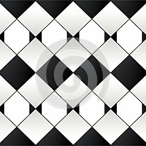 Bold Geometric Argyle Tile In Black And White
