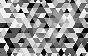 Abstract black and white triangle, geometric texture background, vector illustration, line art