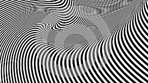 Abstract black and white twisted lines. Geometric design.