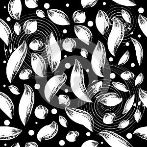 Abstract black and white vector seamless pattern. Repeat decorative backdrop. Interesting monochrome background