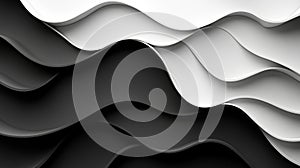 Abstract Black And White Wave Design