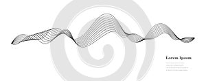 abstract black white wave, geometric DNA background, scientific technology, genetic concept