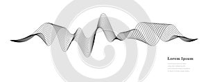 abstract black white wave, geometric DNA background, scientific technology, genetic concept