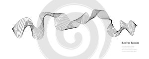 abstract black white wave, geometric DNA background, scientific technology, genetic concept