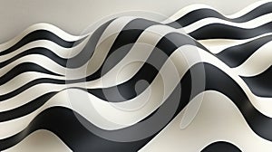 Abstract Black and White Wavy Stripes