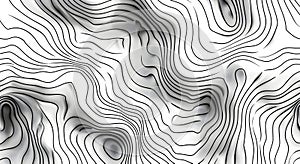 Abstract black and white wavy hand drawn seamless pattern