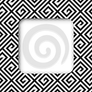 Abstract Black and White ZigZag Vector Frame Banner