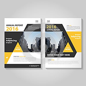 Abstract black yellow annual report Leaflet Brochure Flyer template design, book cover layout design