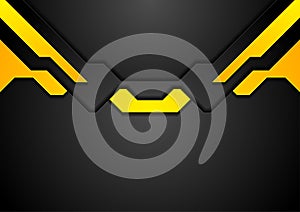 Abstract black yellow hi-tech corporate background