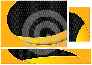 Abstract Black and Yellow Tech Design Set