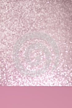 Abstract blank pink paper and blur bokeh background