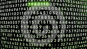 Abstract blinking and changing numbers with connected dots and lines on the background. Motion. Plexus and code.