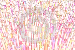 Abstract shape composition, geometric structure block. Wallpaper for graphic design. Colorful 3D rendering.