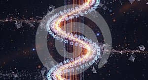 Abstract blockchain technology data flow visualization digital network future