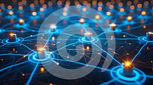 Abstract Blockchain Technology, Network Connection Nodes
