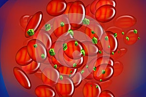 Abstract Blood Molecules and Cells