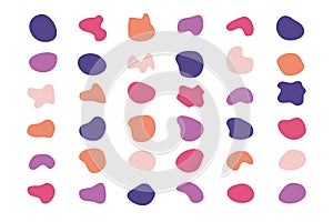 Abstract blotch shape. Liquid shape elements. Set modern elements. Fluid dynamical colored banner.