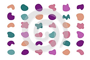 Abstract blotch shape. Liquid shape elements. Set modern elements. Fluid dynamical colored banner.