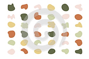 Abstract blotch shape. Liquid shape elements. Set modern elements. Fluid dynamical colored banner.