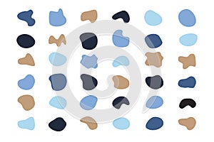 Abstract blotch shape. Liquid shape elements. Set modern elements. Fluid dynamical colored banner.