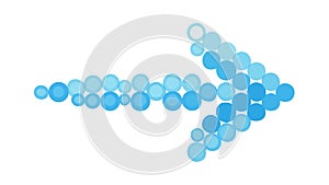 Abstract blue arrow, forward direction and progress, vector design Generative AI