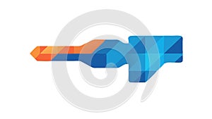 Abstract Blue Arrow Shape, Forward Direction Progress Innovation Vector Design Generative AI