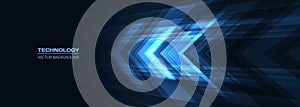 Abstract blue arrows futuristic technology background concept high-speed movement.