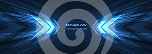 Abstract blue arrows futuristic technology background concept high-speed movement.