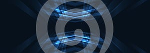 Abstract blue arrows futuristic technology background concept high-speed movement.