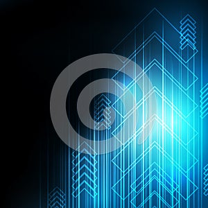 Abstract Blue Arrows technology communicate background, illustration