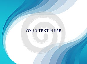 Wavy blue Vector abstract frame Border