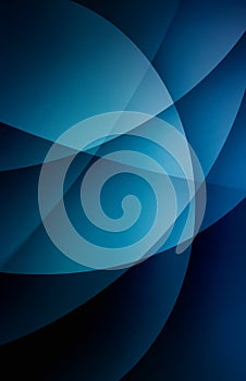 Abstract blue background with curving lines and circle shapes layered in elegant geometric modern design in graphic art illustrati photo