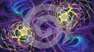 abstract blue background _A digital art with fractal shapes and cool colors.