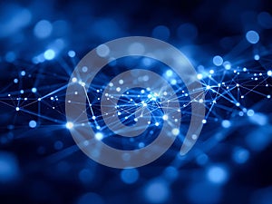 Abstract Blue Digital Network Connectivity Background