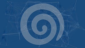 Abstract Geometric Plexus Network on Blue Background