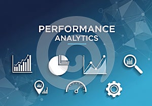 Representing data and analytics: a bar graph, pie chart, line graph,