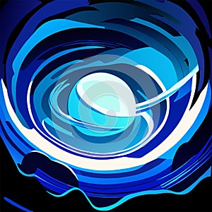 Abstract blue background in the form of a wave. Vector illustration. Generative AI