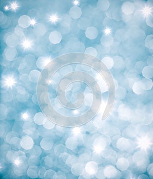 Abstract blue background or glittering lights