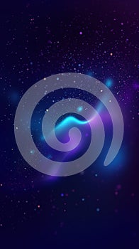 abstract blue background with glowing particles and bokeh.