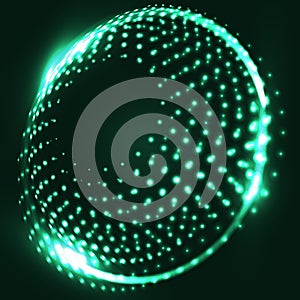 Abstract blue background with glowing spiral. Abstract background