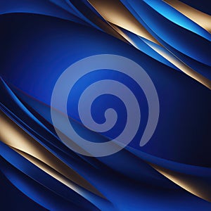 Abstract blue background with golden lines