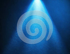 Abstract Blue Background with Gradient Light and Spotlight on a Dark Wall