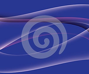 Abstract Blue Background with Horizontal Pink Curves and Waves